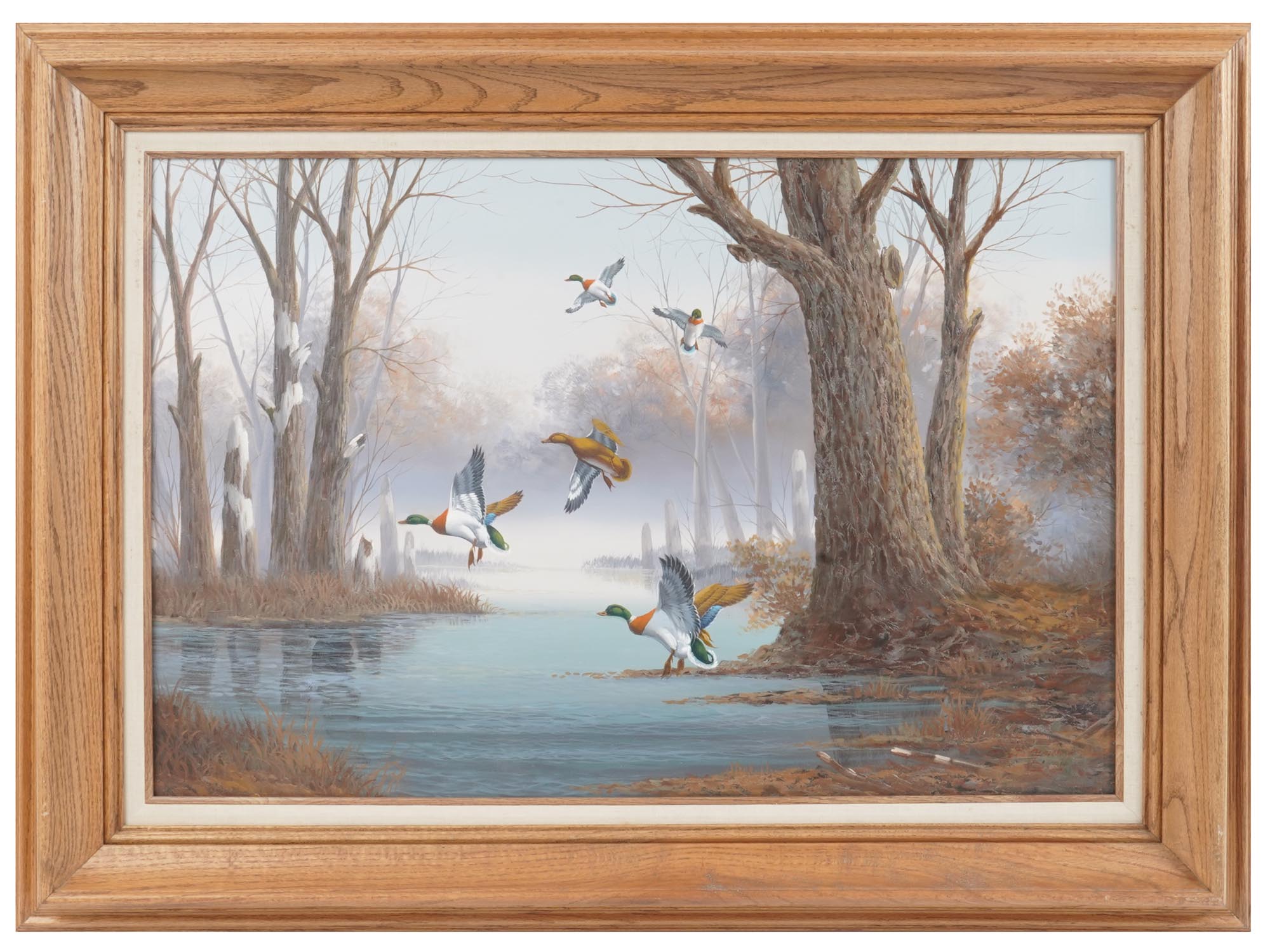 FRAMED RIVER LANDSCAPE PAINTING BY CHRIS YOUNG PIC-0